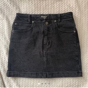 free people black denim mini skirt